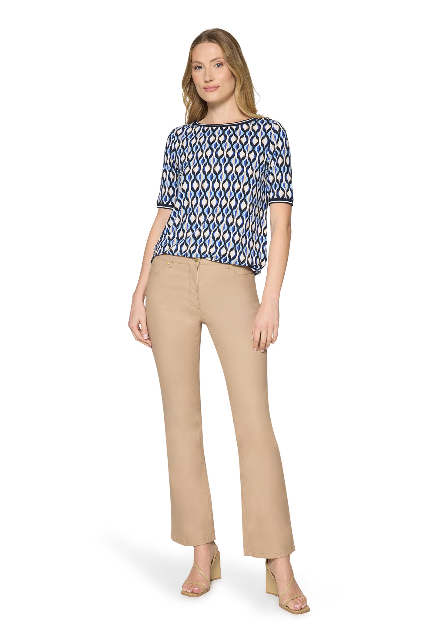 70s Geometric Print Top