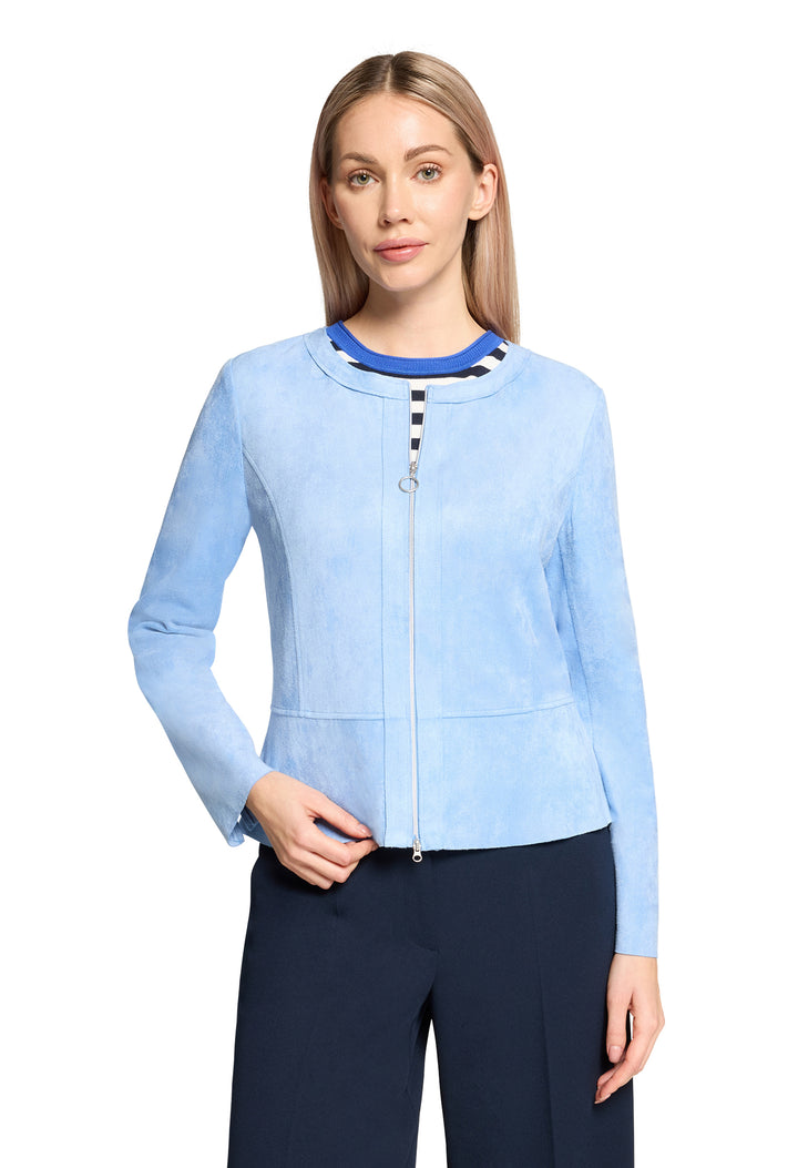 Faux Suede Zip-Up Jacket