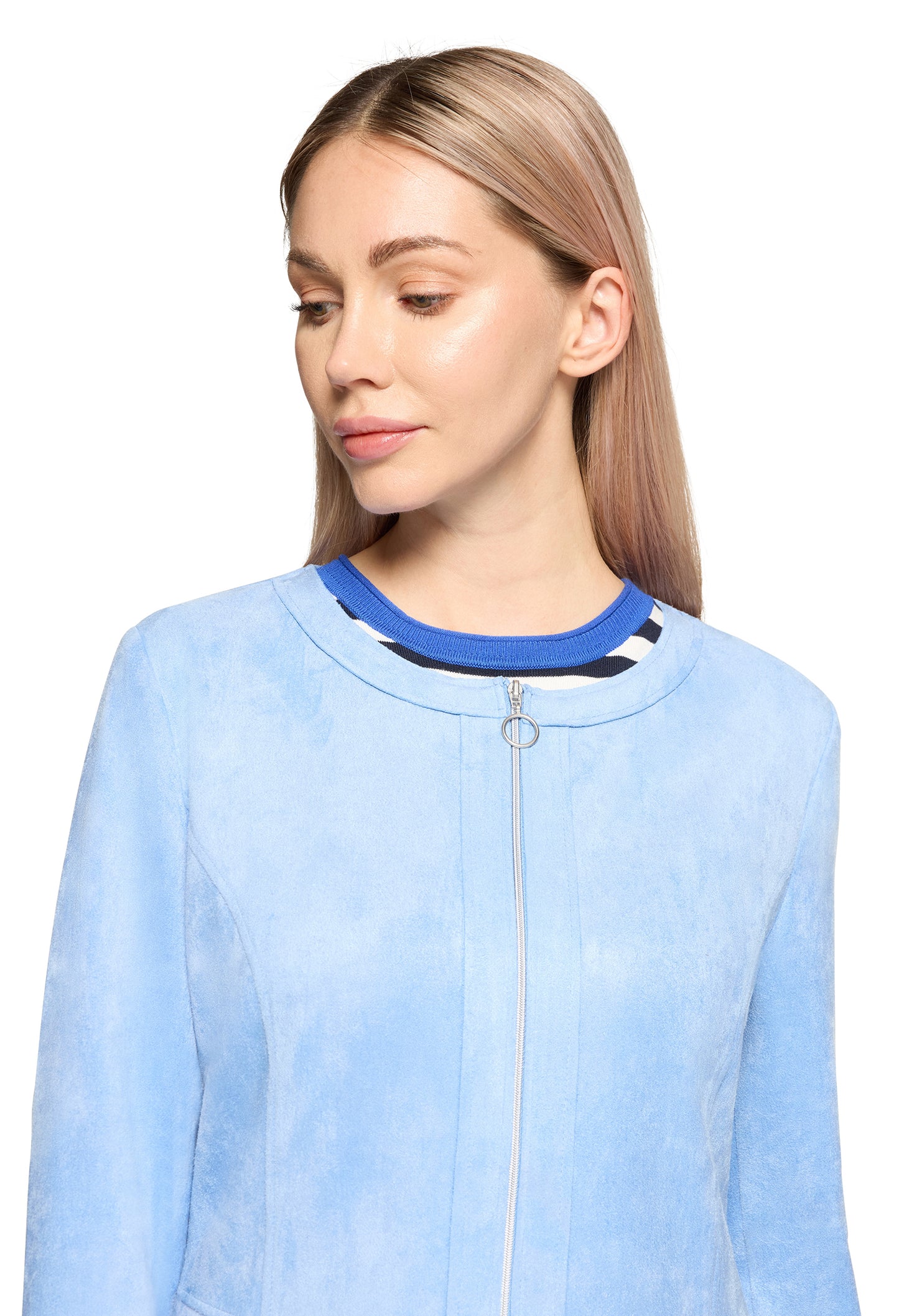 Faux Suede Zip-Up Jacket