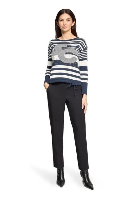 Striped Jumper With Embellished Lettering