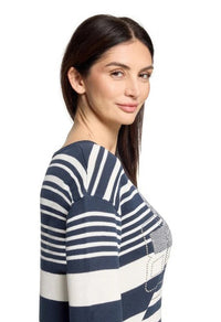 Striped Jumper With Embellished Lettering