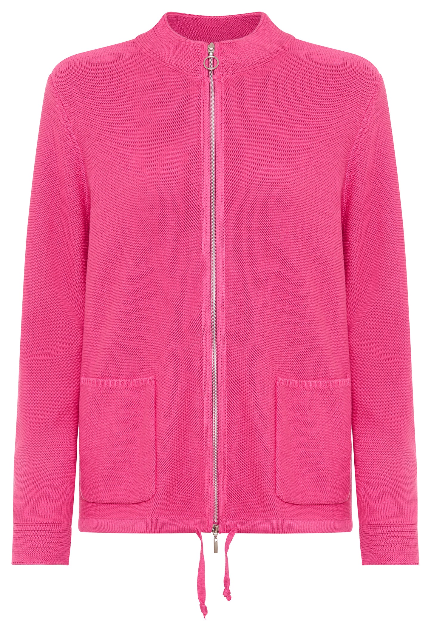 Zip-Up Knit Cardigan