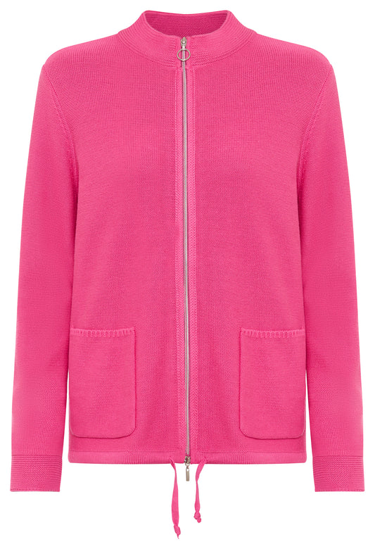 Zip-Up Knit Cardigan