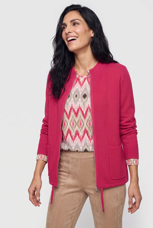 Zip-Up Knit Cardigan, view 5 – Pamela Scott