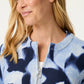 Floral Zip-Up Knit Cardigan