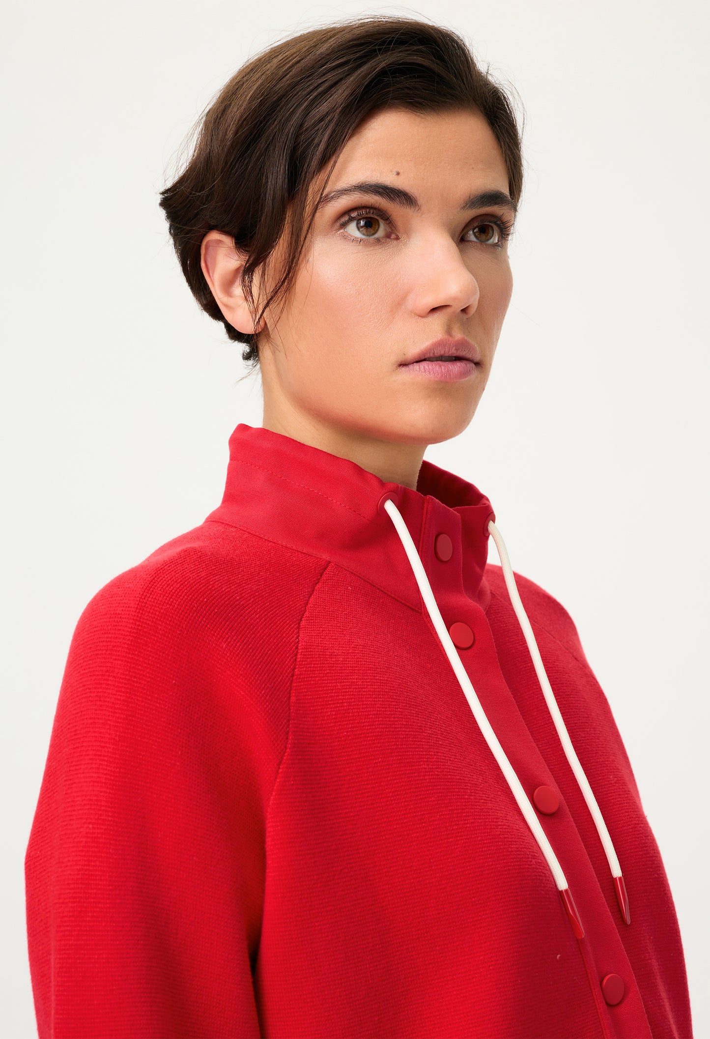 Stand-Up Collar Knit Cardigan