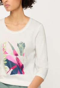 Spring Print 3/4 Sleeve Top