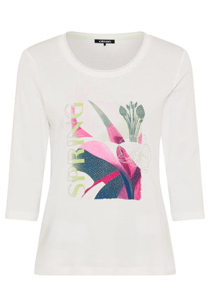Spring Print 3/4 Sleeve Top