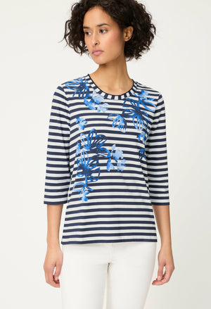 Striped Floral Top