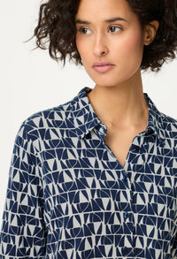 Geometric Print Blouse