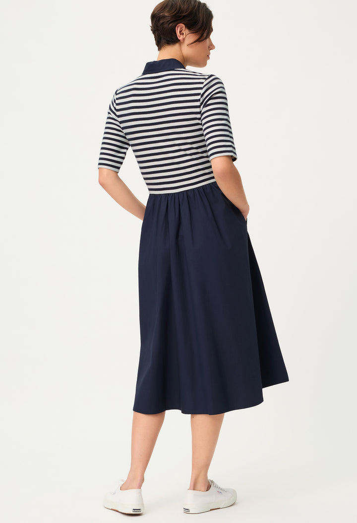 Striped Shirt Midi Dress
