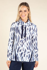 Lux Touch Leaf Print Knit Top