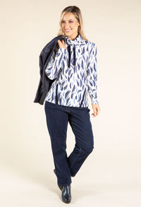 Lux Touch Leaf Print Knit Top