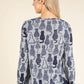 Cat Print Knit Top