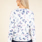 Diamante Leaf Print Knit Top