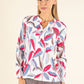 Front Pocket Leaf Print Top