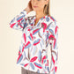 Front Pocket Leaf Print Top