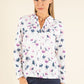 Front Pocket Floral Blouse