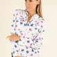 Front Pocket Floral Blouse