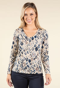Diamond Print Knit Top