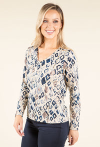 Diamond Print Knit Top