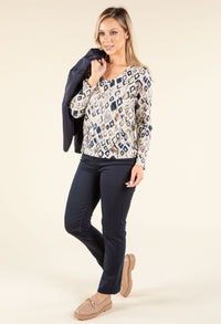 Diamond Print Knit Top