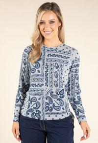 Diamante Paisley Knit Top
