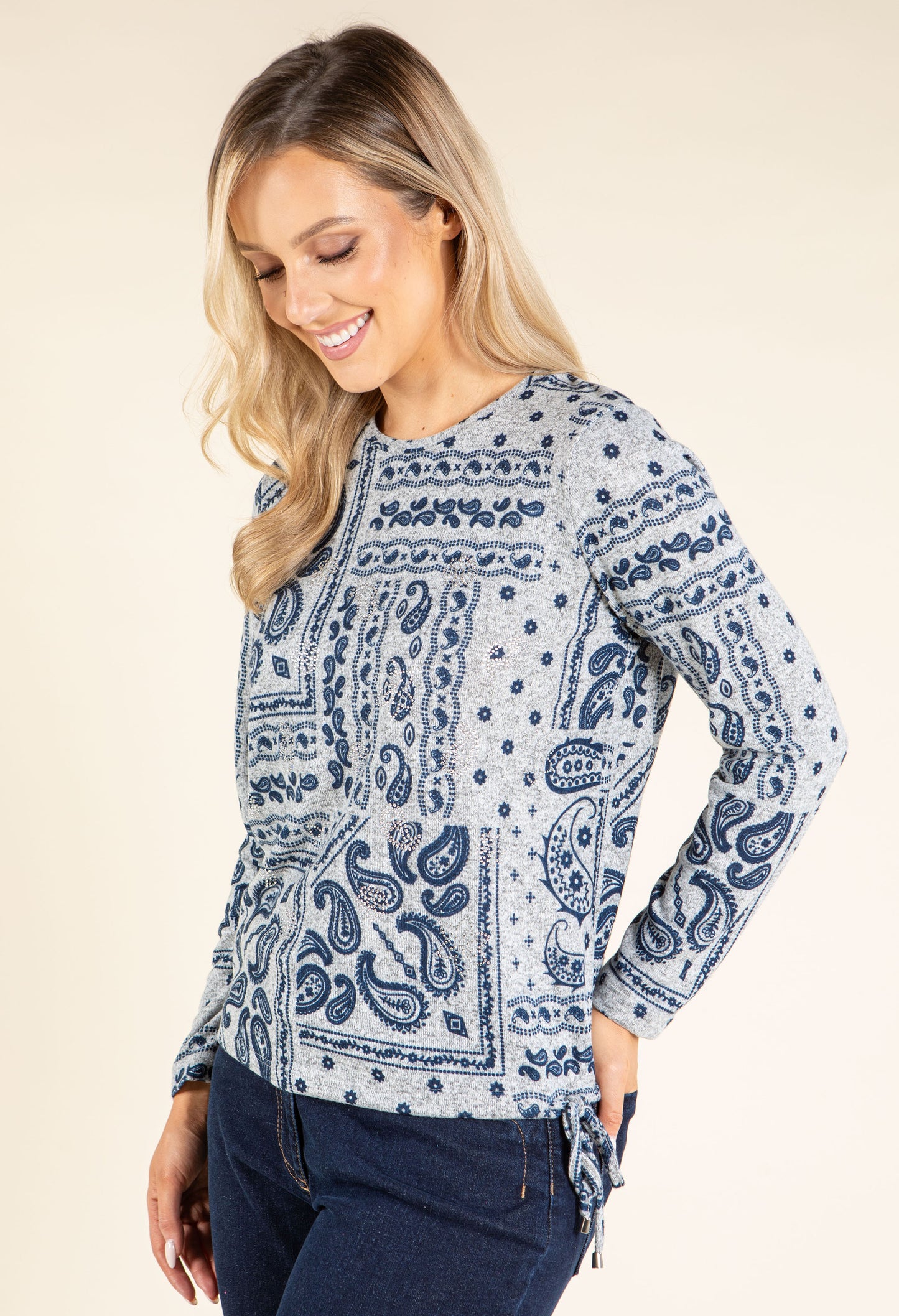 Diamante Paisley Knit Top