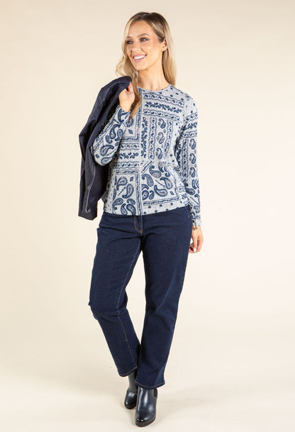Diamante Paisley Knit Top
