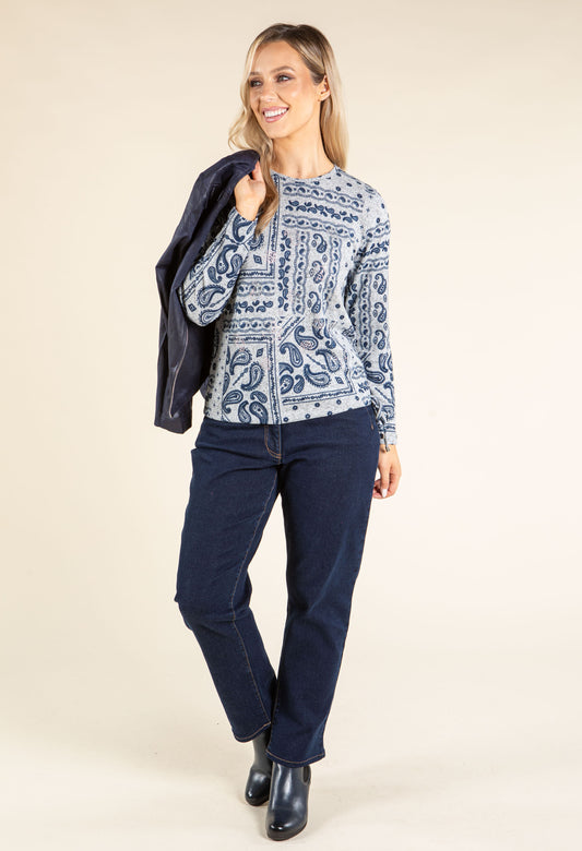 Diamante Paisley Knit Top