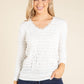 Waffle Textured V-Neck Top