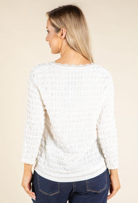 Waffle Textured V-Neck Top