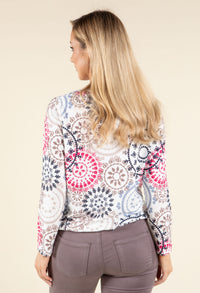 Mosaic Print Knit Top