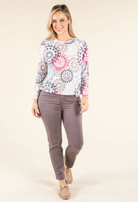 Mosaic Print Knit Top