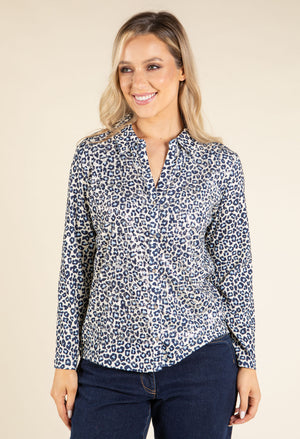 Silver Foil Leopard Blouse
