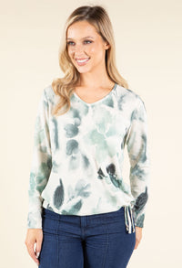 Watercolour V-Neck Knit Top