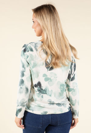 Watercolour V-Neck Knit Top