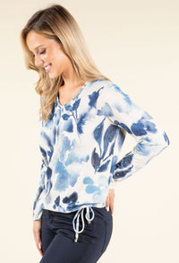 Watercolour V-Neck Knit Top