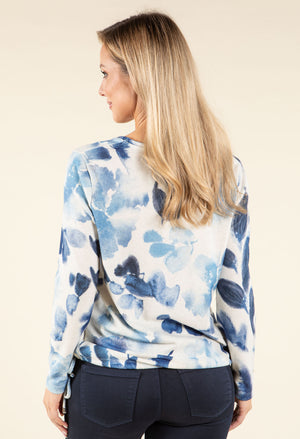 Watercolour V-Neck Knit Top