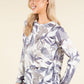 Leaf Print Diamante Knit Top
