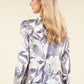 Leaf Print Diamante Knit Top