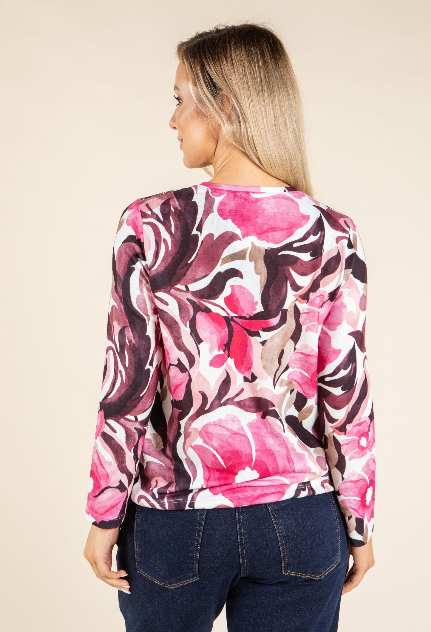 Gold Foil Floral Knit Top