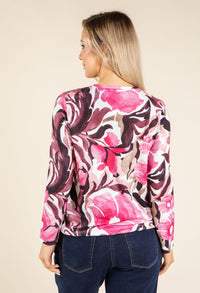 Gold Foil Floral Knit Top