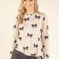 Bow Print Knit Top