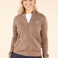 Cable Knit Zip-Up Cardigan