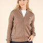 Cable Knit Zip-Up Cardigan
