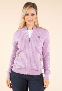 Cable Knit Zip-Up Cardigan