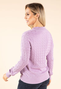 Cable Knit Zip-Up Cardigan