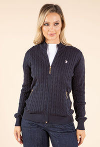 Cable Knit Zip-Up Cardigan