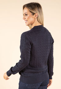 Cable Knit Zip-Up Cardigan